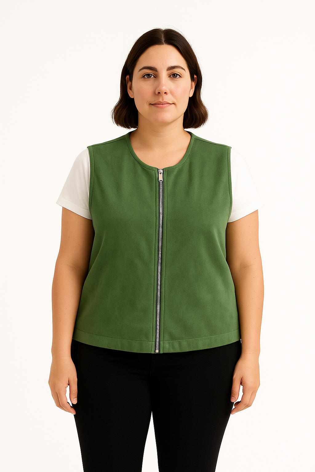 Chaleco con cremallera y bolsillos amplios