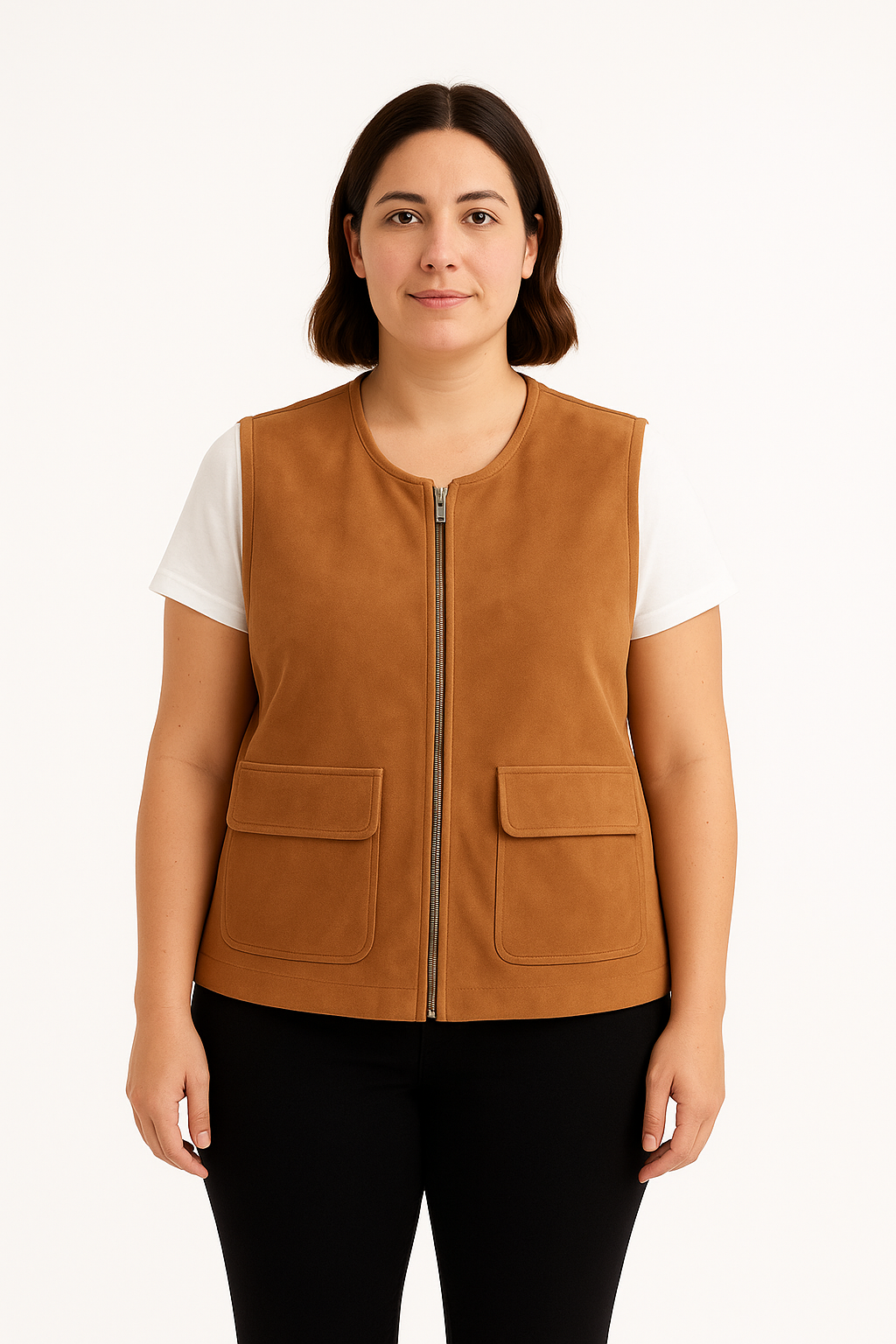 Chaleco con cremallera y bolsillos amplios